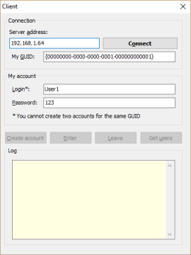 Client der &ldquo;Log-in-Demo&lrquo;